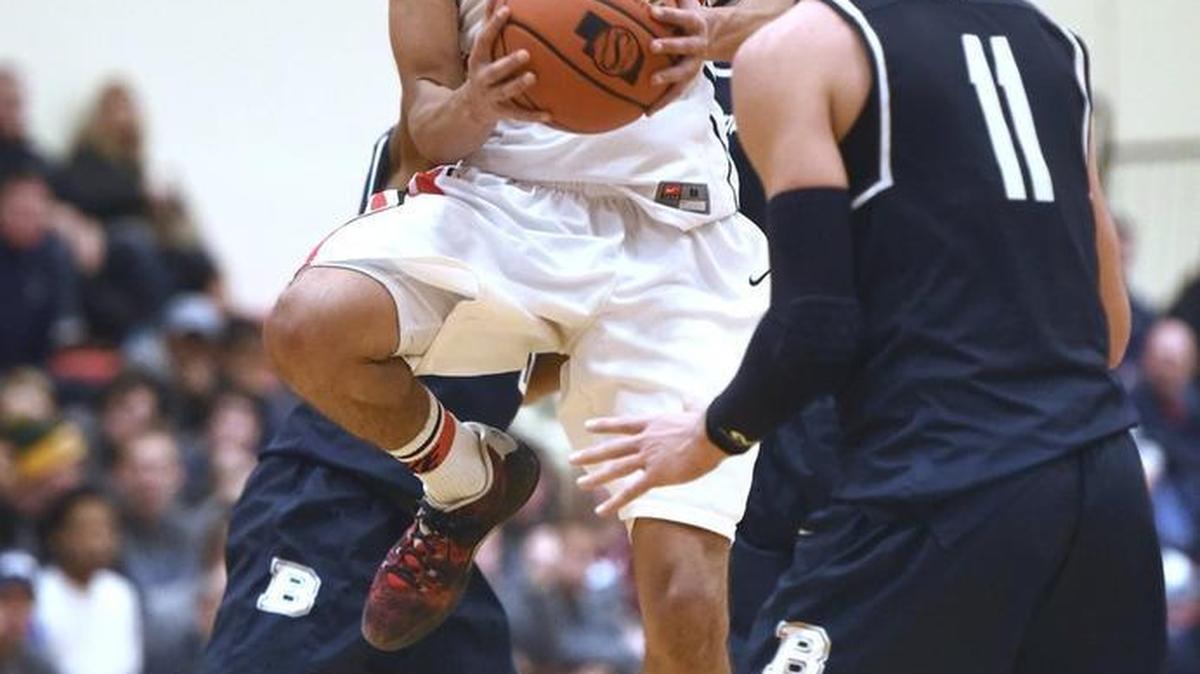 Yelm's Christian Davis during a 4A Narrows League boys basketball game against Bellarmine Prep at Yelm High School on Wednesday, Jan. 6, 2016.