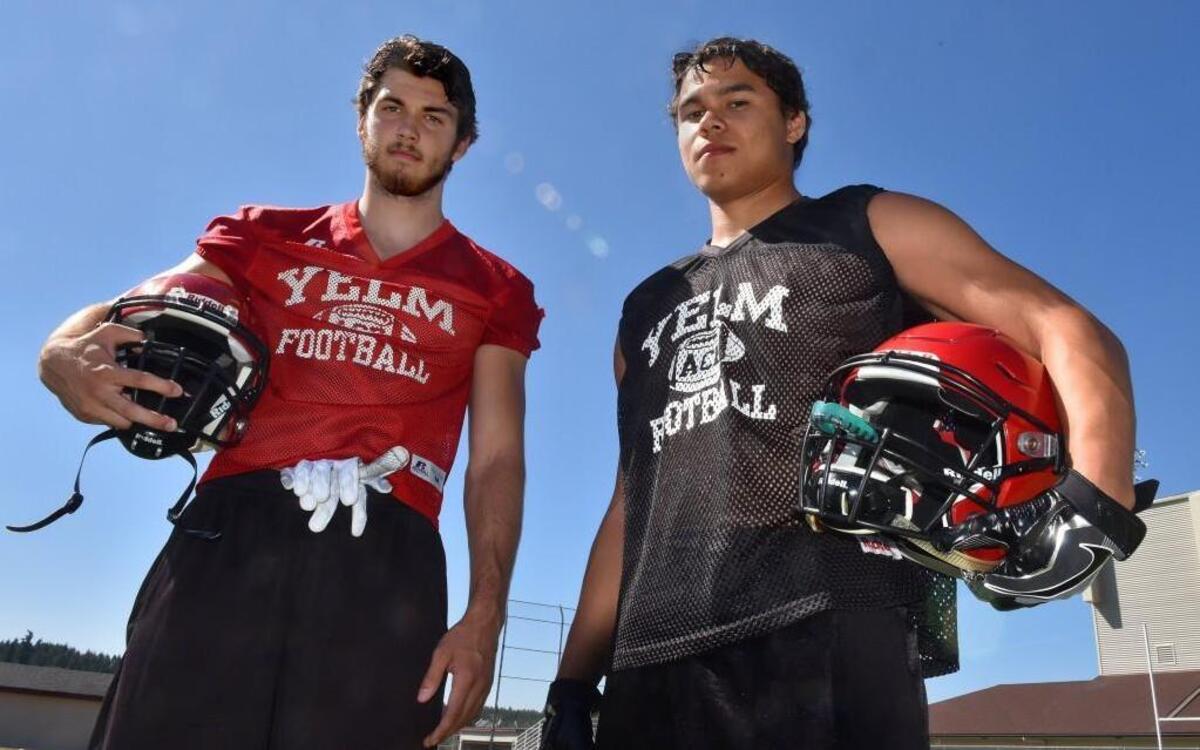 Yelm Tornados seniors WR Kaleb Lunderville, left, and RB Brandon Thompson return as two of the big weapons Yelm has on offense.