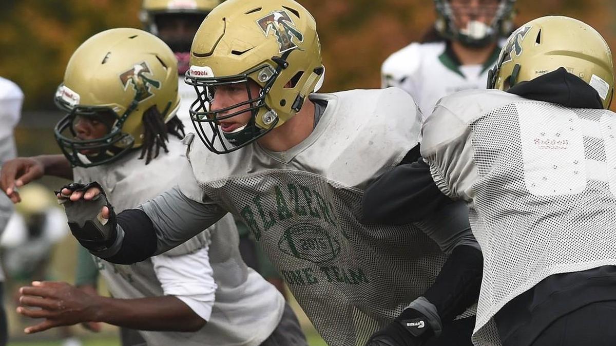Conner Warick, a two-way lineman who has been a starter the past three seasons, is part of a defense that is allowing 33.9 rushing yards per game this season.