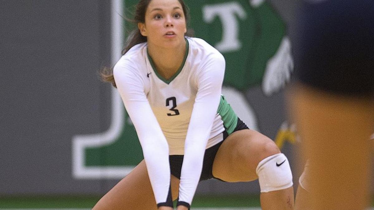 Tumwater junior outside hitter Kennedy Croft is shown during a volleyball match at Tumwater High School.