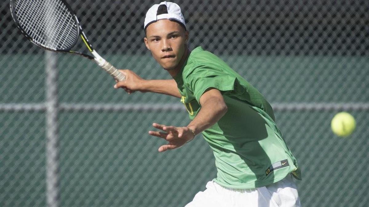 Tumwater’s Ty Gentry overpowered Sehome’s Max Shmotolokha on Saturday, winning his third consecutive 2A singles title, 6-0, 6-0, in a match that lasted less than an hour.