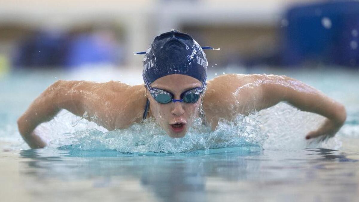 Black Hills senior Rylee Denney reached the podium in four events at last year’s state finals. She is shown during swim practice at the River Ridge High pool in Lacey on Thursday, Sept.13, 2018.