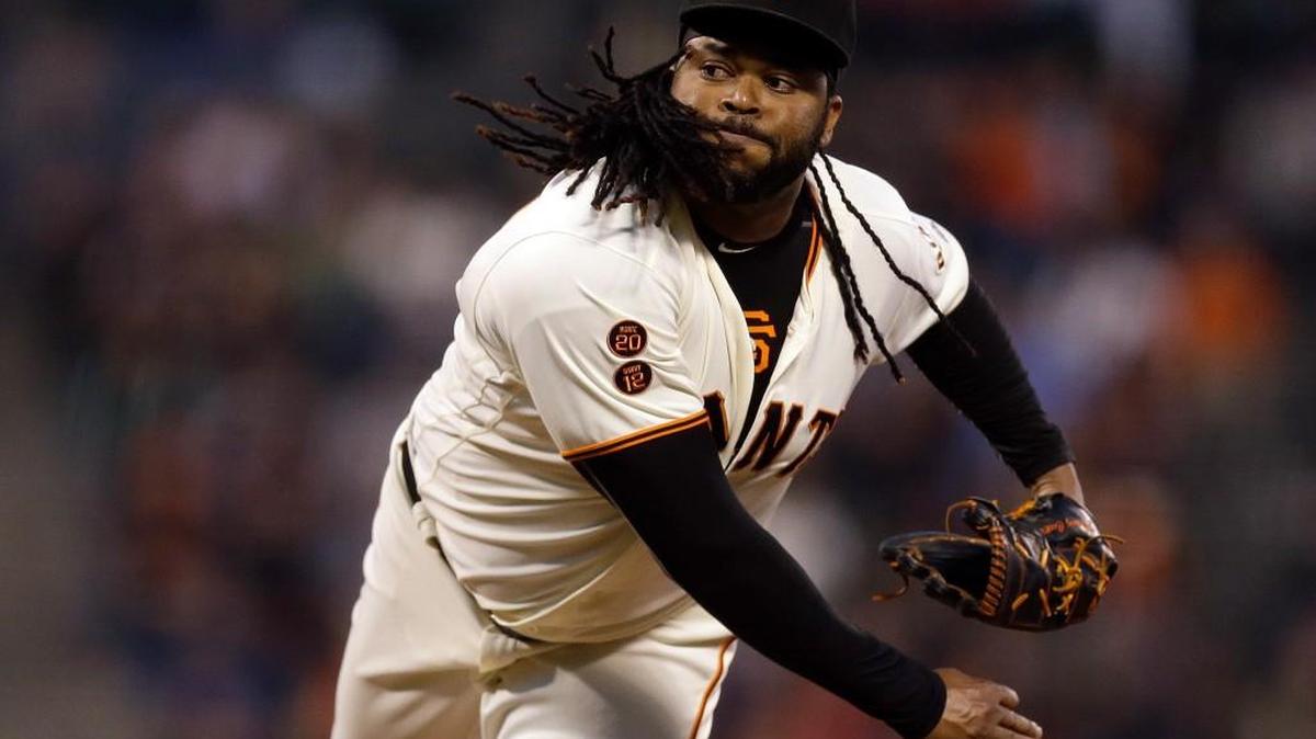 San Francisco Giants pitcher Johnny Cueto leads the National League with five complete games this season.