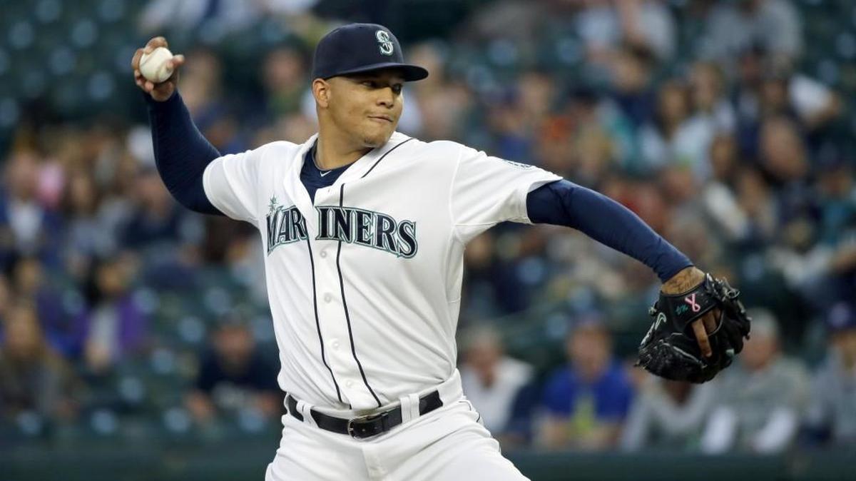 Seattle Mariners starting pitcher Taijuan Walker throws against the Texas Rangers during the first inning Sept. 8, 2015, in Seattle.