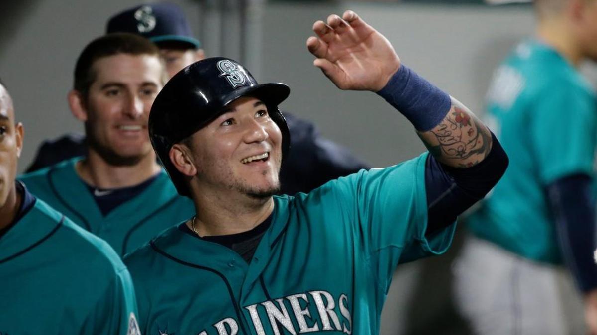 Catcher Jesus Sucre in happier times. He suffered a broken leg Sunday while playing winter ball in Venezuela.