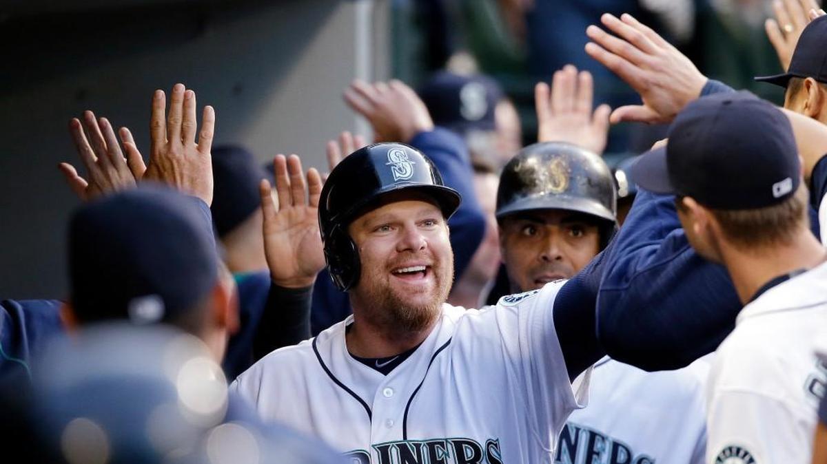 Adam Lind had much to celebrate after hitting two homers Wednesday against Oakland.