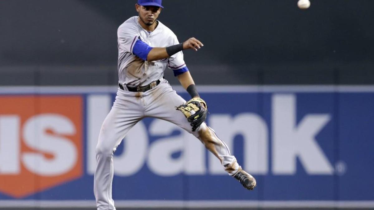 New Mariners infielder Luis Sardinas, shown in action with Texas Rangers in 2014.