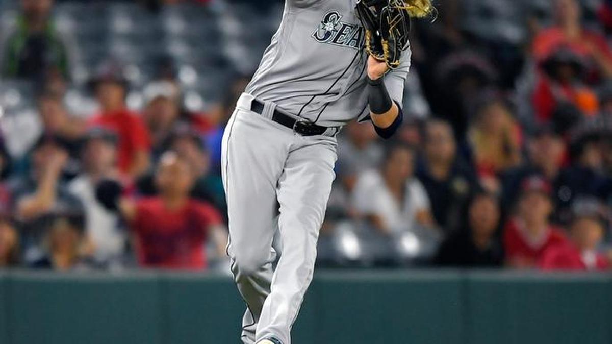 Shortstop Taylor Motter went airborne but unleashed a strong, accurate throw to first base for the final out in Friday’s 10-0 victory over the Angels.