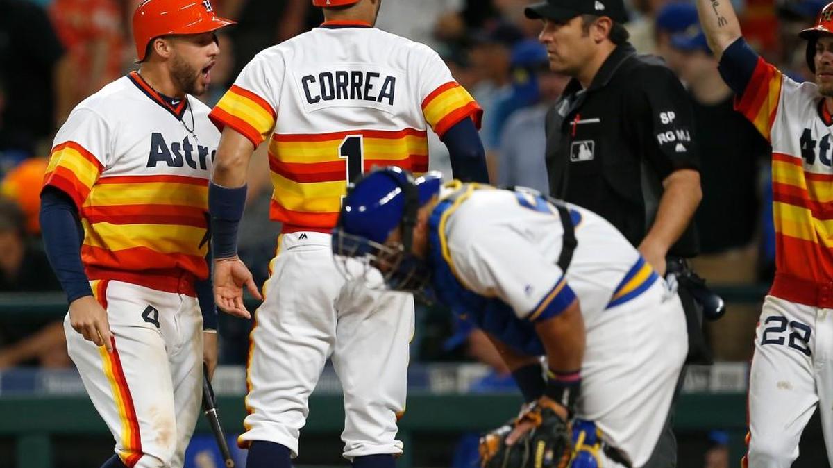 George Springer, Carlos Correa and Josh Reddick scored on Brian McCann’s decisive three-RBI double in the seventh inning.