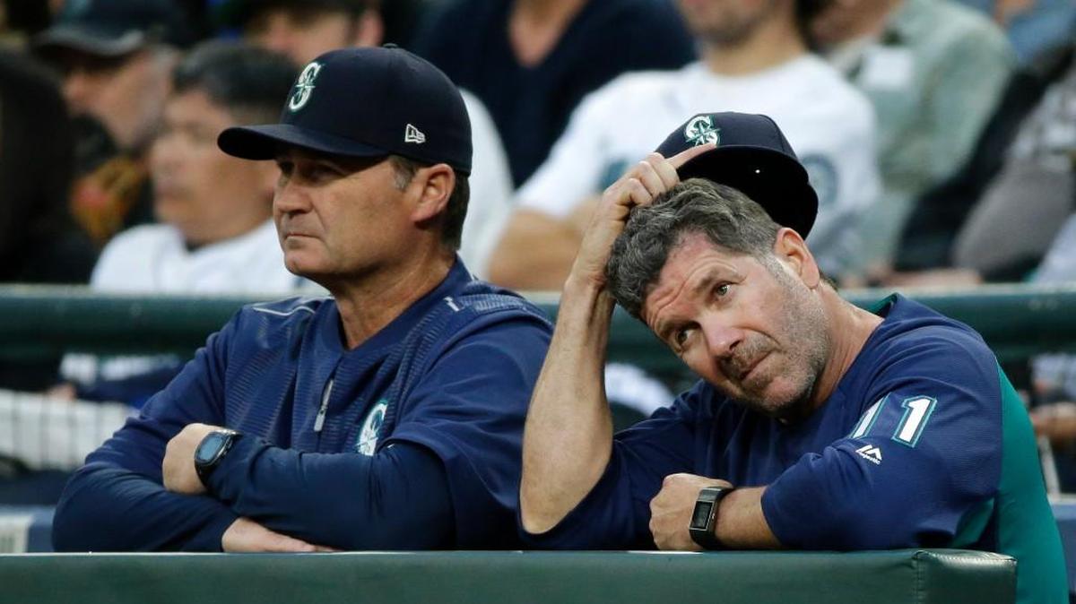 Manager Scott Servais and hitting coach Edgar Martinez...no words needed.