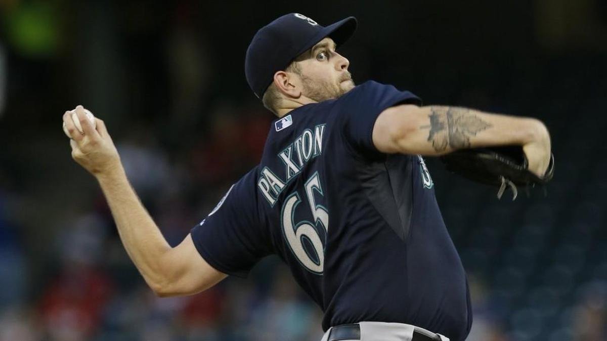 
Seattle Mariners starting pitcher James Paxton throws a pitch in the first inning Sept. 18 against Texas. He’s recovering from a torn fingernail.
