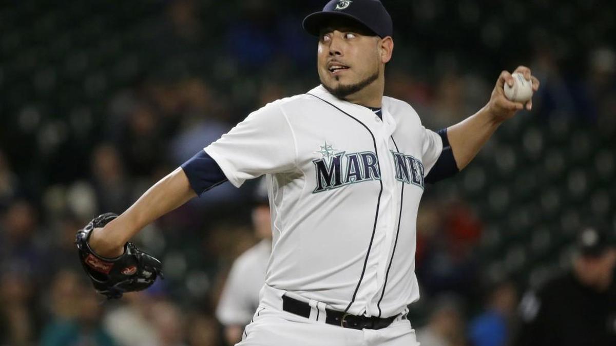 
Mariners pitcher Vidal Nuno throws against the Houston Astros on Tuesday in Seattle during his second-to-last start of the season. After throwing game 162 on Sunday, Nuno will go to Venezuela to play winter ball. 
