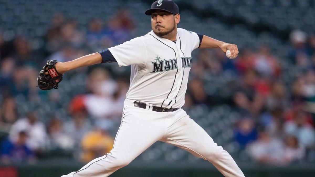 
Mariners starter Vidal Nuno retired the final 14 batters he faced, while striking out a career-high 10 in seven dominant innings Wednesday to earn his first victory since June 2014.
