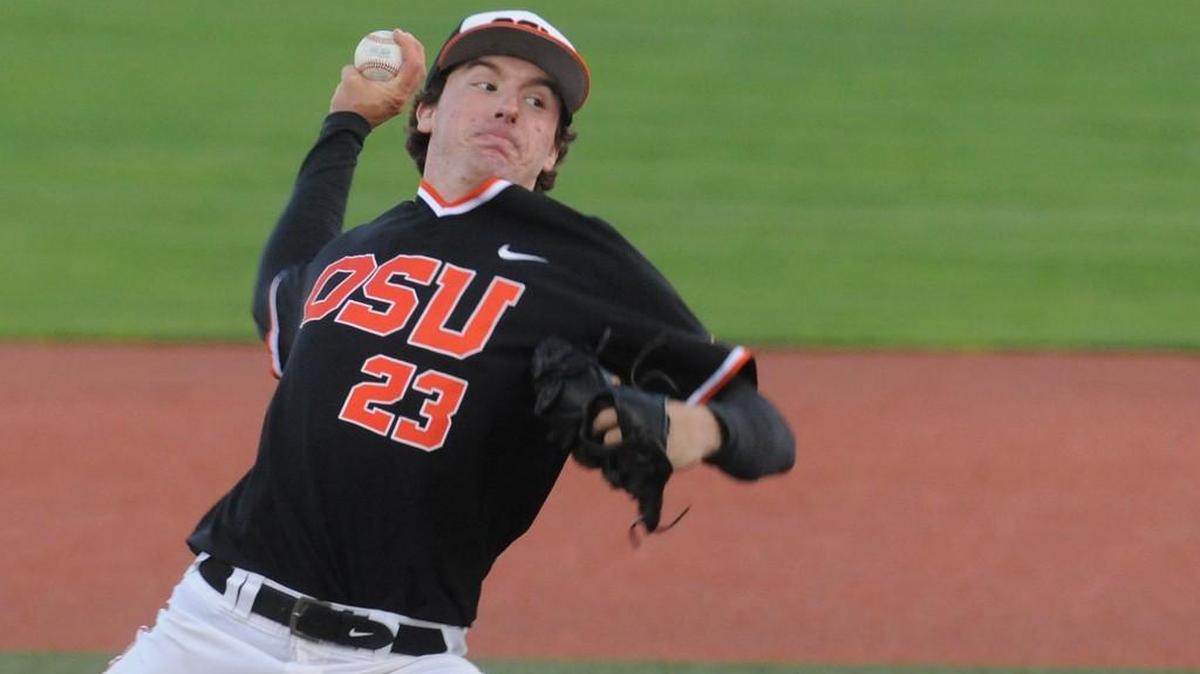 Andrew Moore delivers a pitch for Oregon State in 2014. Moore was drafted by the Mariners in the second round last year and has a 1.52 ERA for Advanced-A Bakersfield.