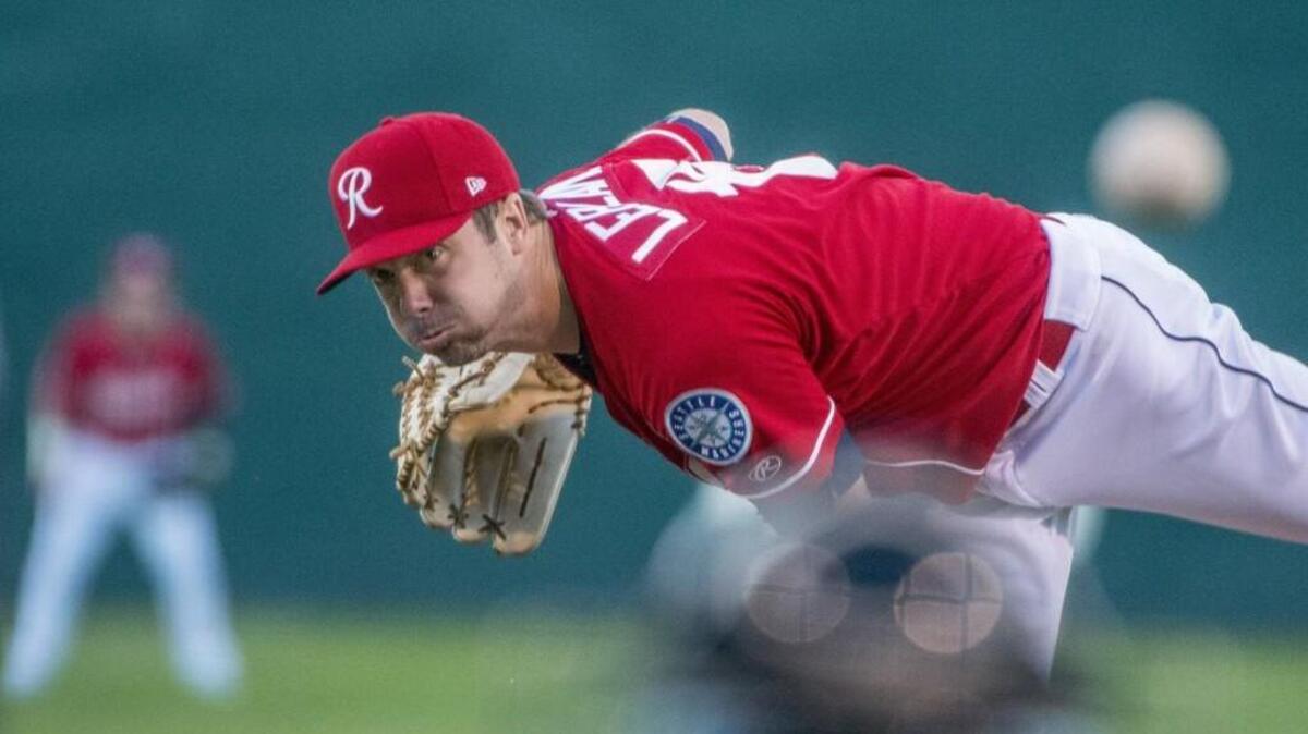 Tacoma pitcher Wade LeBlanc allowed four runs in five innings to pick up the loss on Friday night. .