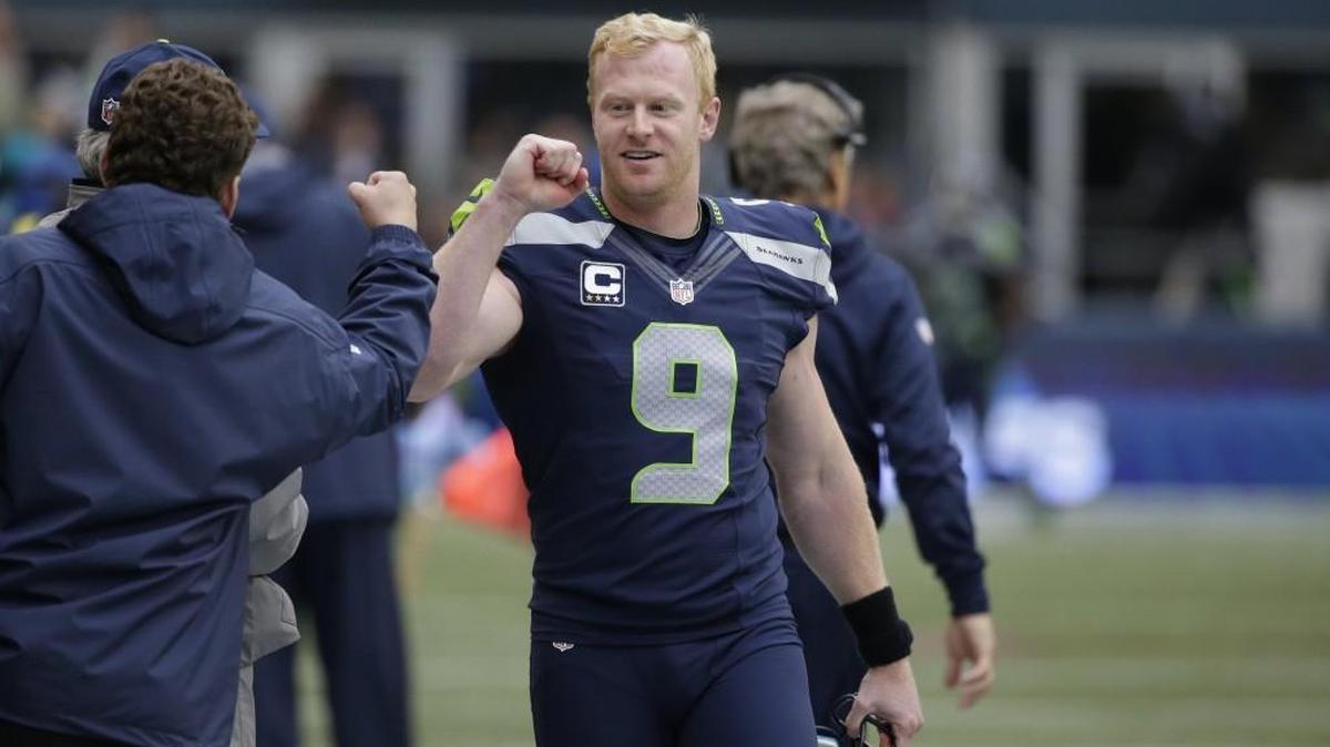 Seattle Seahawks punter Jon Ryan on the sideline in the second half of an NFL football game against the Carolina Panthers, Sunday, Oct. 18, 2015, in Seattle.