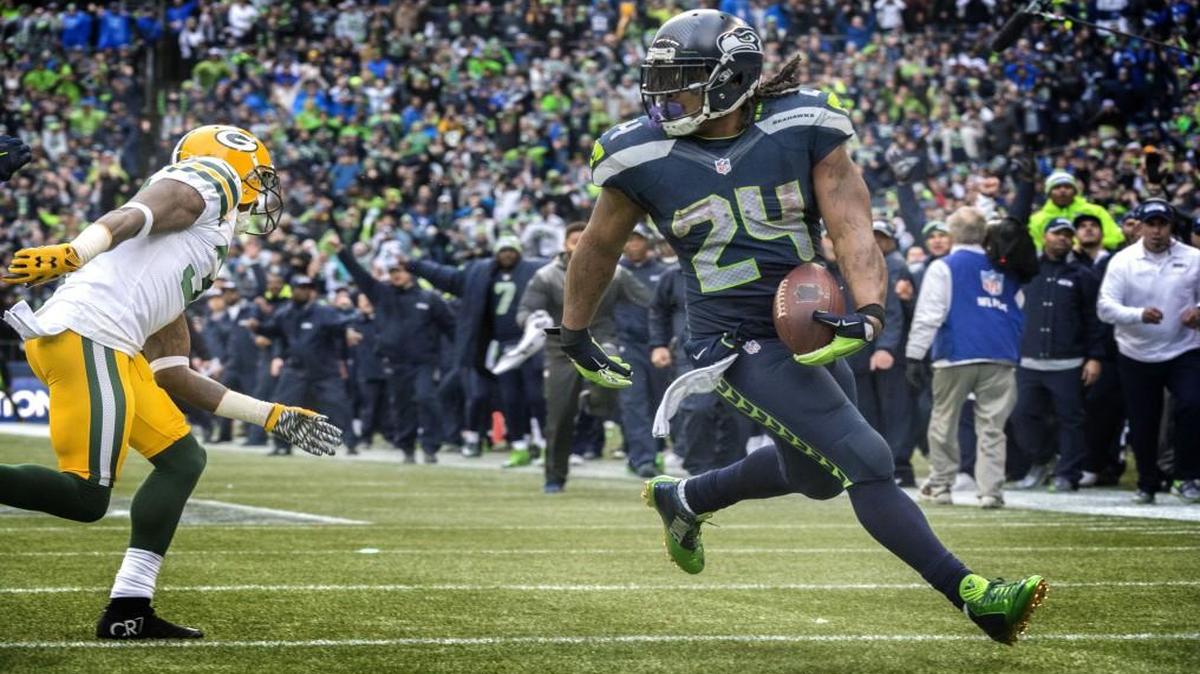 
Seahawks running back Marshawn Lynch had a $75,000 fine from the NFL rescinded Thursday as long as he agrees to make himself “available” to the media immediately. Lynch was fined after not talking to the press after the NFC Championship Game in January.
