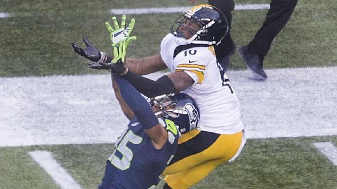Seahawks cornerback DeShawn Shead breaks up a key third-quarter pass intended for Steelers receiver Martavis Bryant on Sunday in Seattle. Shead will make his second career start Sunday in Minnesota.