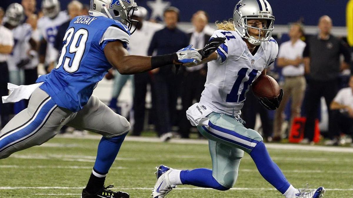 
The Seahawks have traded an undisclosed 2016 draft choice to the Detroit Lions for defensive back Mohammed Seisay (39), here running after Dallas Cowboys wide receiver Cole Beasley (11) during the third quarter of a playoff game in January.
