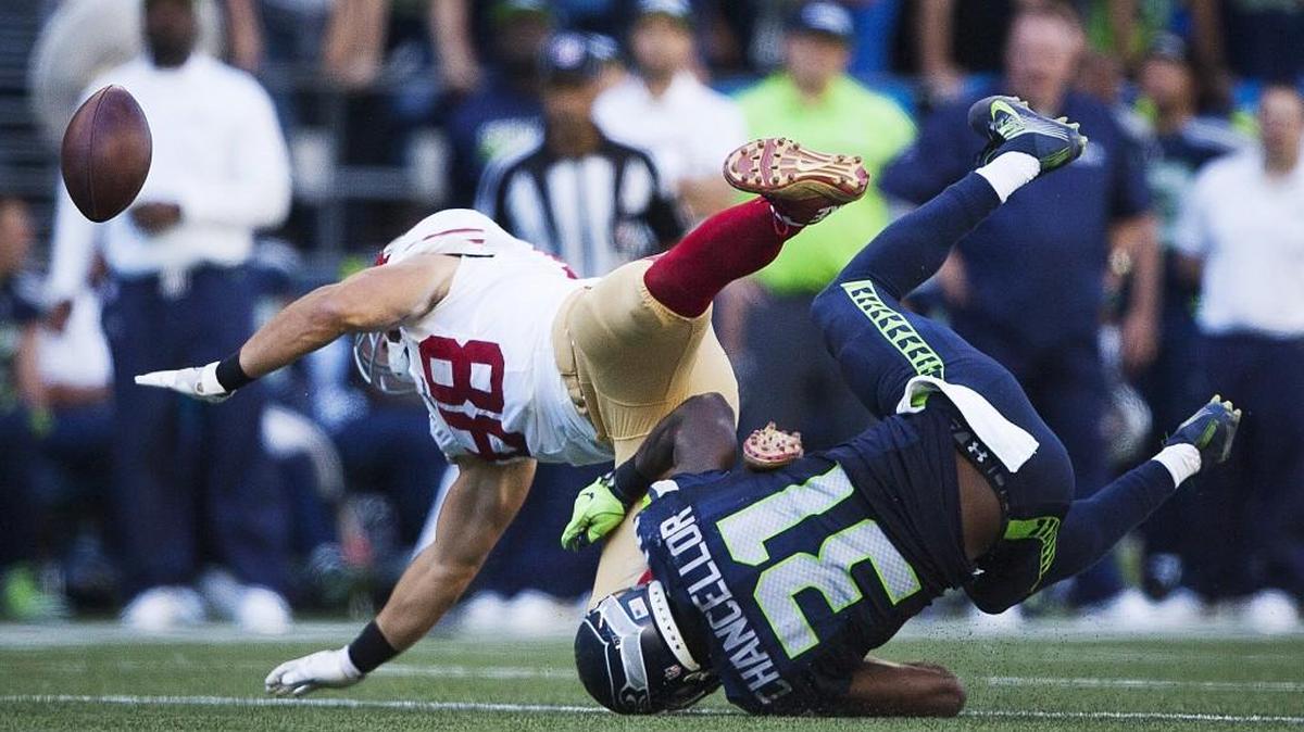 Seahawks strong safety Kam Chancellor (31) did not practice Wednesday with the strained groin that forced him to miss last weekend’s win over Atlanta. Seattle likely won’t know until this weekend whether its key communicator on defense will play Sunday night at Arizona.