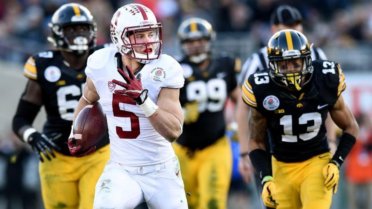 Many scouts believe former Stanford running back Christian McCaffery (5) is the best player in this week’s NFL draft, regardless of position. He could go to Carolina at No. 8 overall. Or earlier.