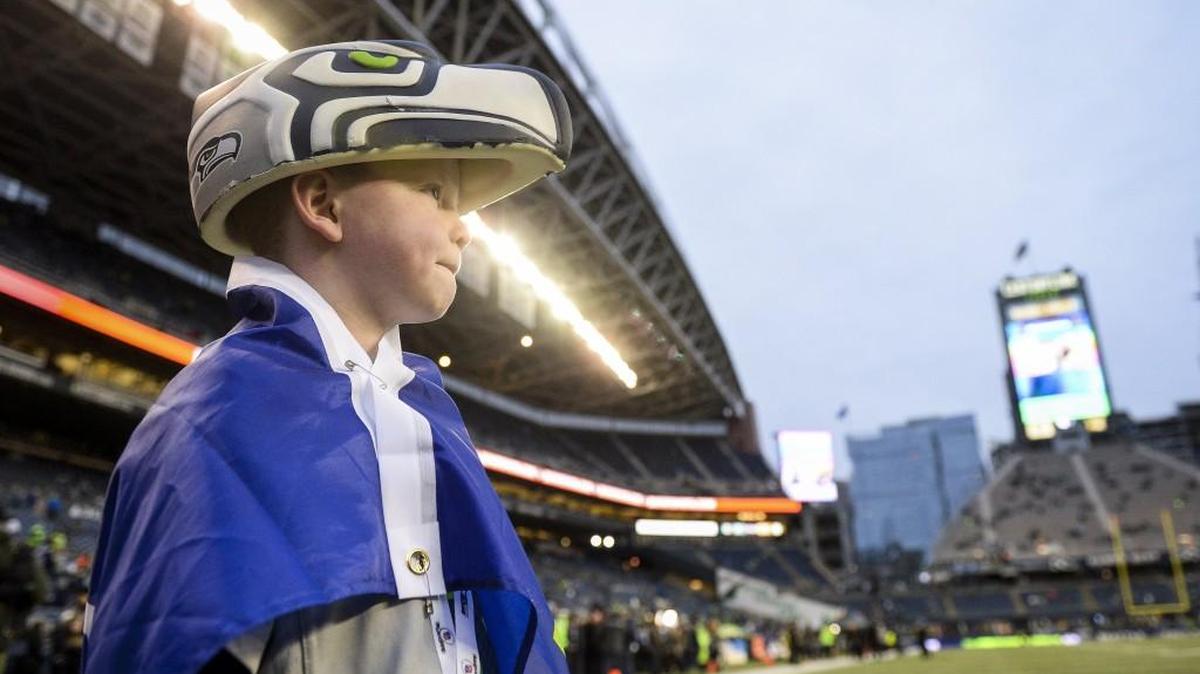 Seahawks fans, such as 8-year-old Jack Mason here in January before Seattle’s home playoff game against Detroit, will get to see the defending NFC-champion Atlanta Falcons play for the second consecutive year at CenturyLink Field. The NFL will announce at 5 p.m. Thursday on national television the dates and times for the 2017 regular season.