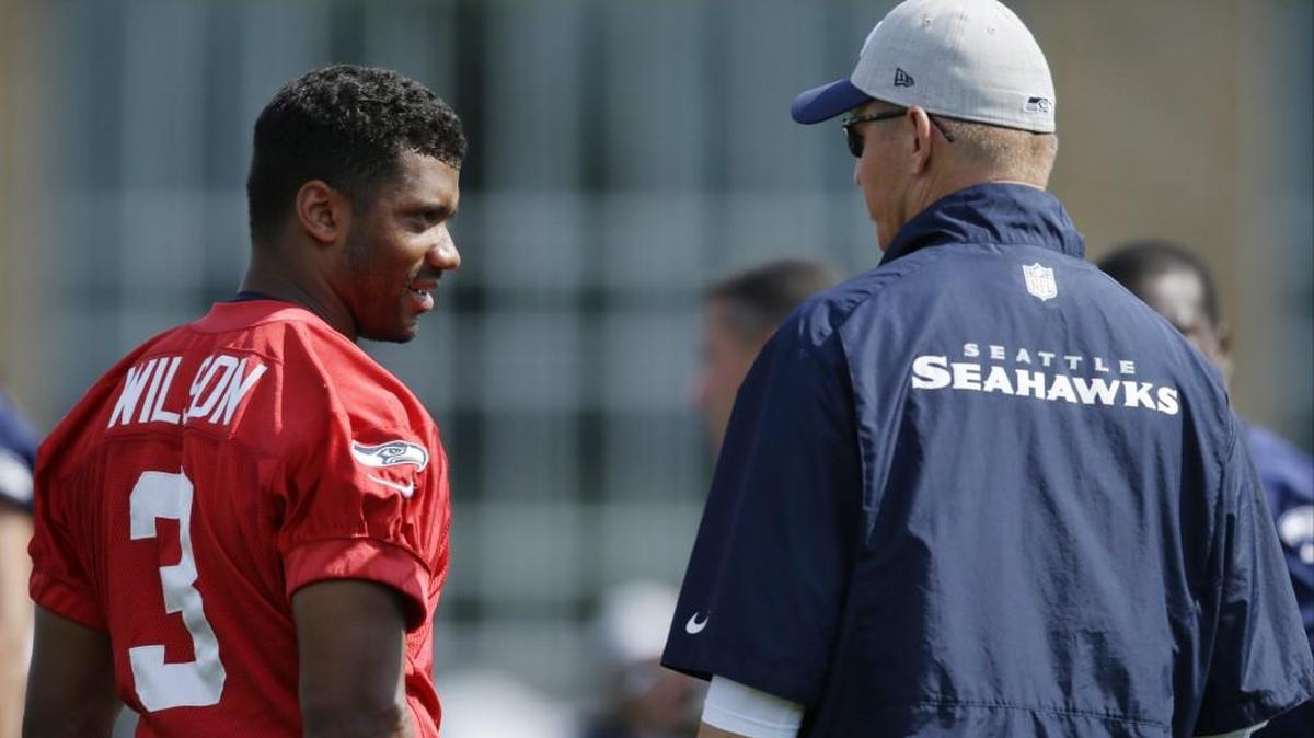 
Seahawks offensive coordinator Darrell Bevell says of course Russell Wilson has been affected during games by the pressure he’s been constantly getting this season. It’s been the most heat on any quarterback in the NFL.
