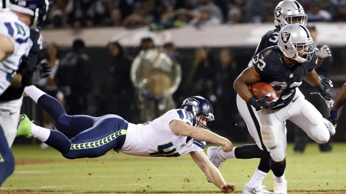 The Seahawks on Tuesday placed long snapper Nolan Frese, also valued for his punt coverage like this in the preseason at Oakland, on injured reserve. Seattle signed free agent Tyler Ott to snap for kicks and punts in Saturday’s home playoff game against Detroit.