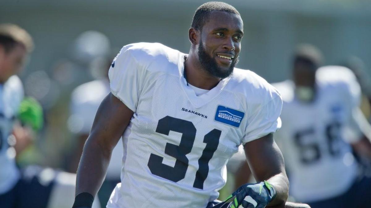 
Seattle Seahawks' Kam Chancellor attends NFL football practice for the first time after holding out over a contract dispute, on Wednesday, Sept. 23, 2015 at the team headquarters in Renton.
