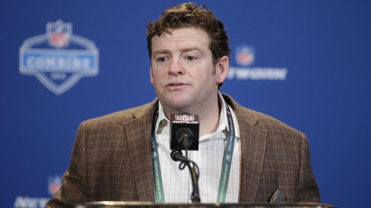 Seahawks general manager John Schneider, here talking last month at the league’s scouting combine, made some news talking Tuesday at the NFL’s owners meetings in Boca Raton, Florida.