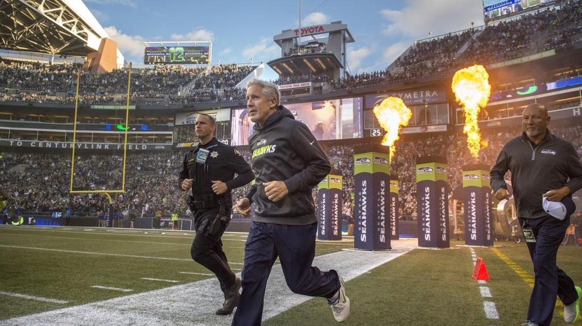 
Coach Pete Carroll, entering CenturyLink Field just before kickoff of the Seahawks’ preseason finale last week, and his team are moving on without holdout leader and strong safety Kam Chancellor.
