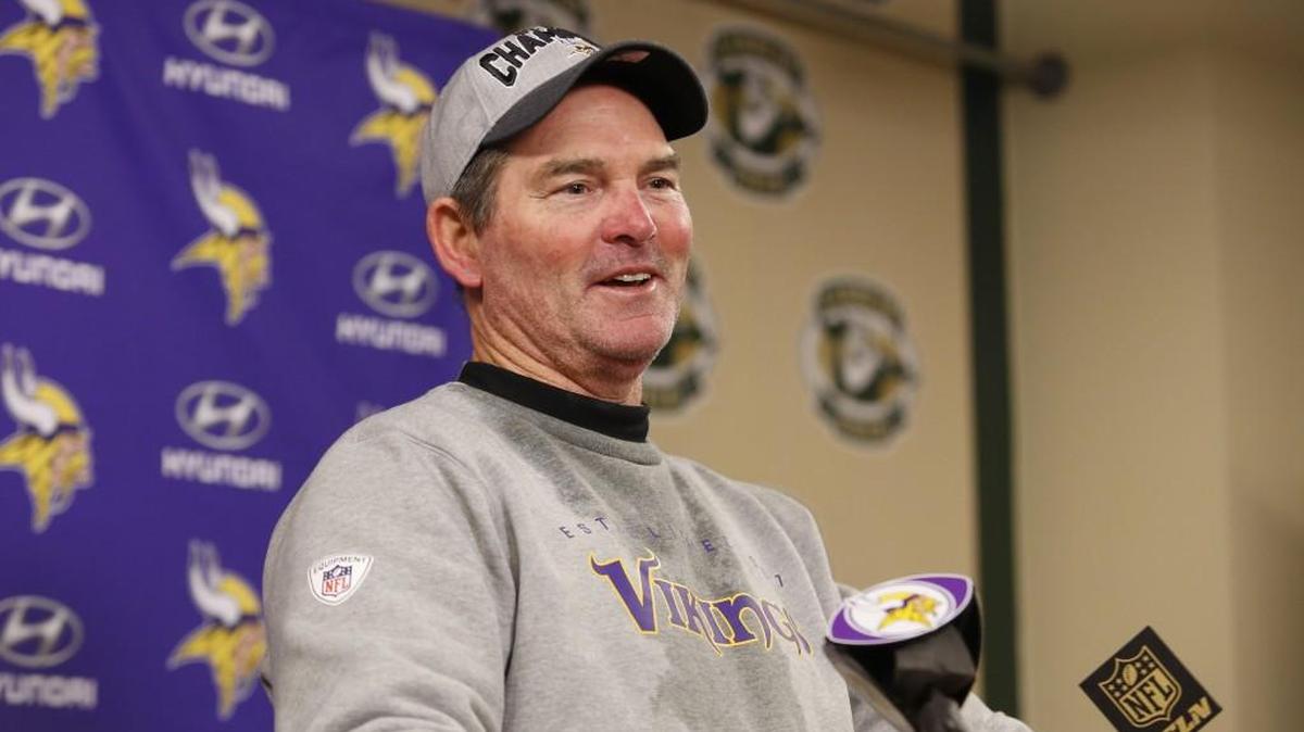 Vikings head coach Mike Zimmer talks to the press after Minnesota won the NFC North title this past Sunday by defeating the Green Bay Packers 20-13.