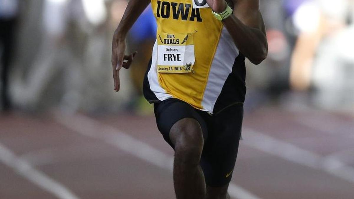 DeJuan Frye, who won state championships in six individual events while at River Ridge High School in Lacey, is excelling as a true freshman at the University of Iowa.