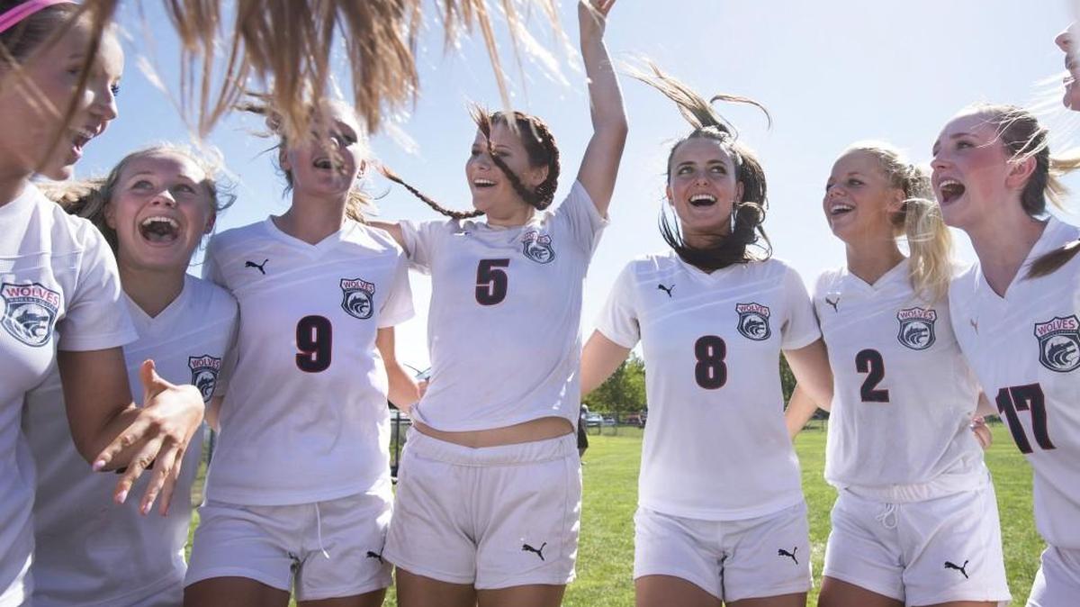 
Black Hills Wolves girls soccer players are all smiles before their nonconference match against the Burlington-Edison Tigers on Saturday.
