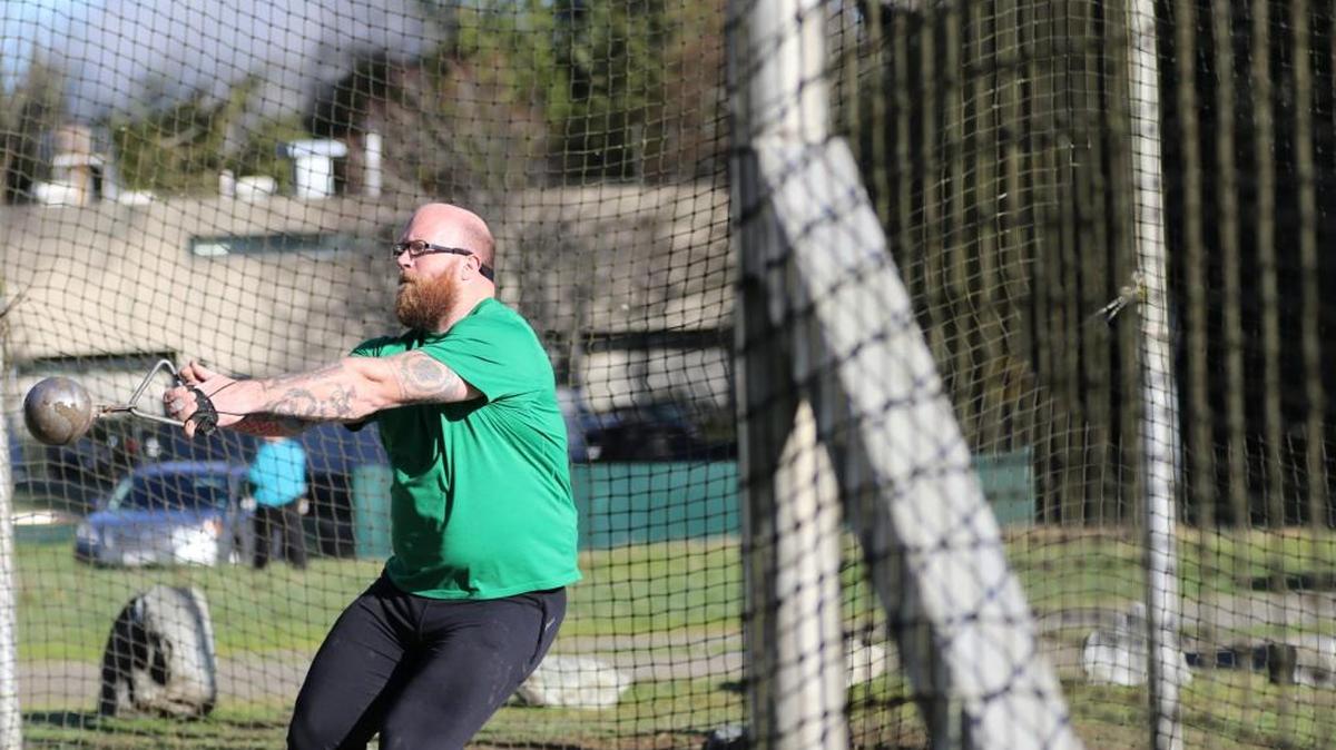 The Evergreen State College junior Zeb Hoffman is the top-ranked hammer thrower in the NAIA, having thrown 196 feet, 9 inches, last week at Saint Martin’s.