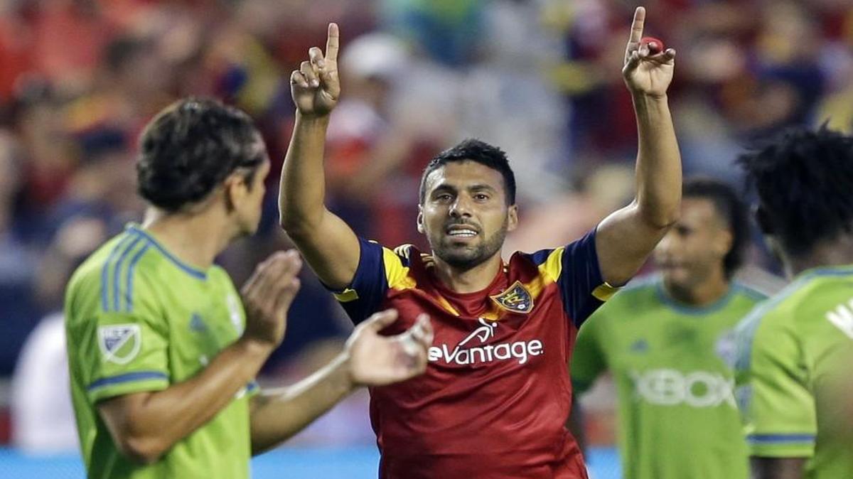 Real Salt Lake’s Javier Morales, center, and his teammates will have nothing but pride to play for Sunday against Seattle.