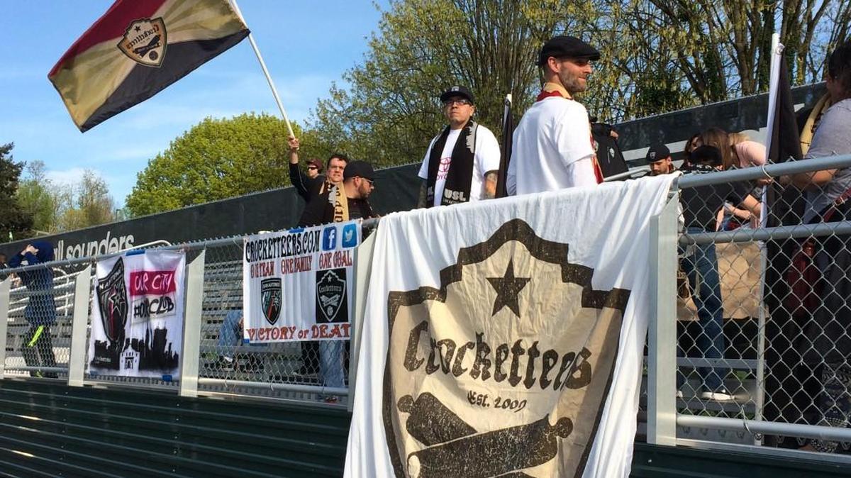 San Antonio supporters group the Crocketeers traveled to Sunday S2 match in Tukwila.