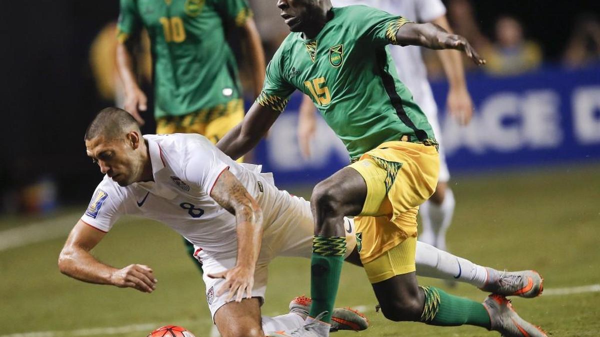 
United States’ Clint Dempsey (8) in action vs. Jamaica last July in CONCACAF Gold Cup soccer semifinal.
