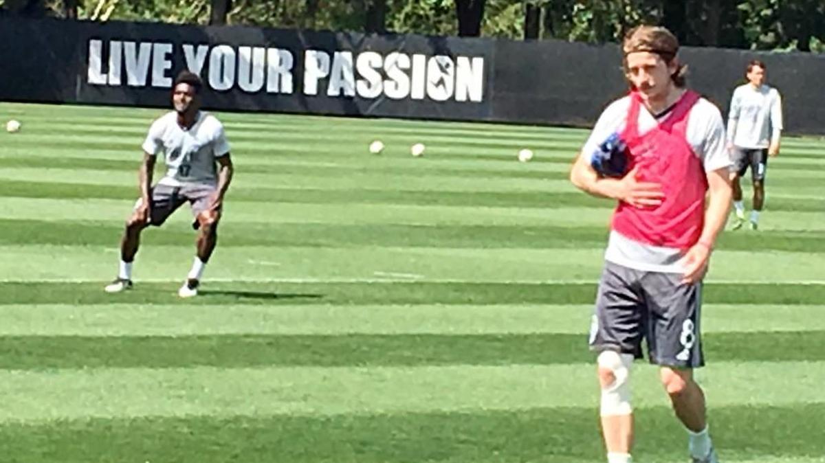 Sounders midfielder Erik Friberg leaves Starfire training pitch Thursday.