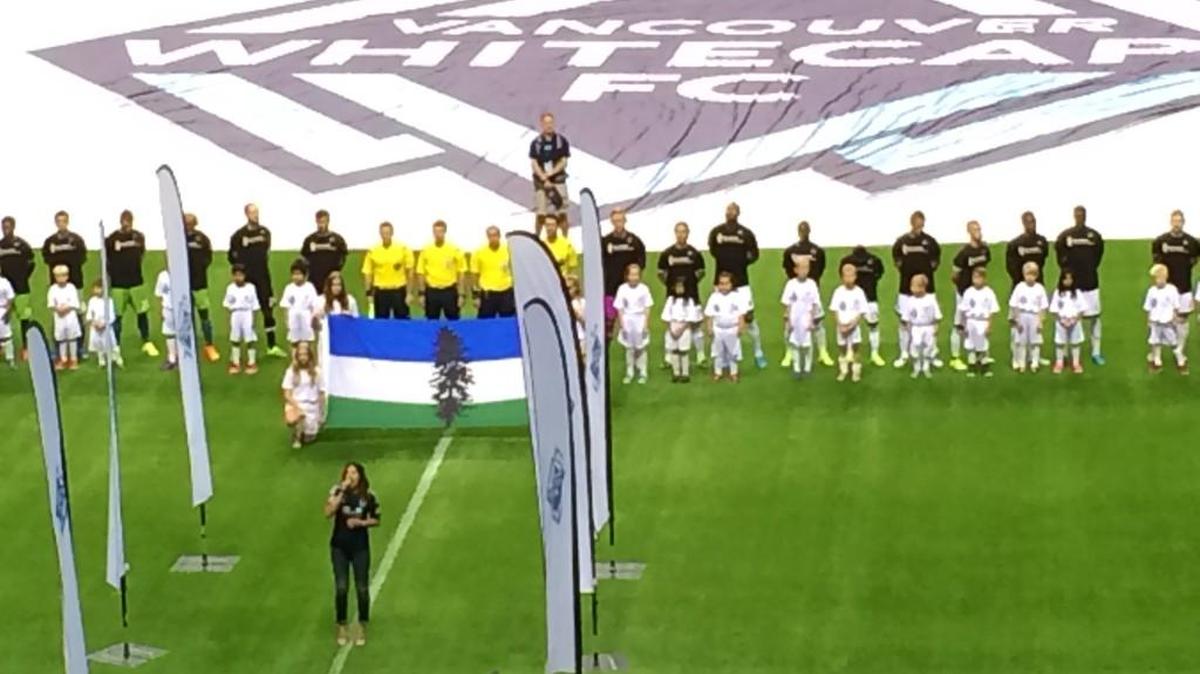 
Sounders and Whitecaps before their Cascadia Cup-deciding match at BC Place.
