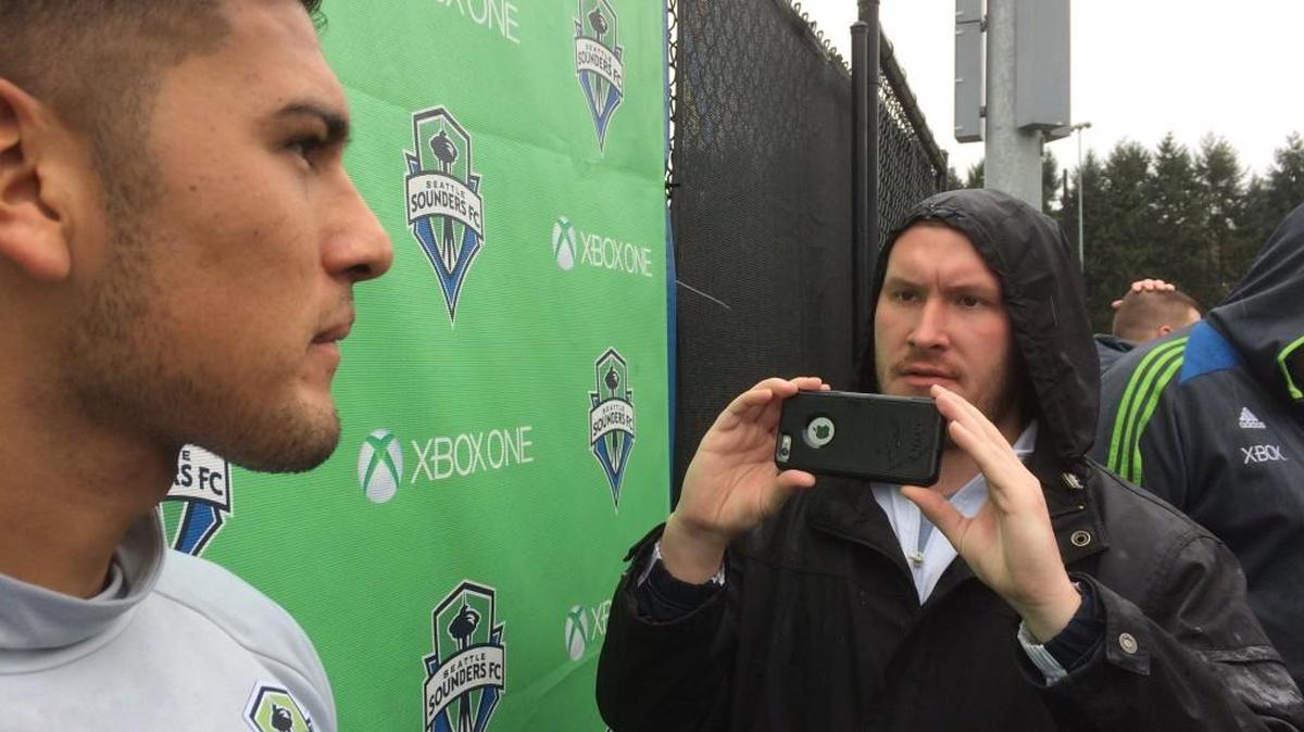 Newly signed Sounder Tony Alfaro met the media Wednesday at Starfire Sports Complex.