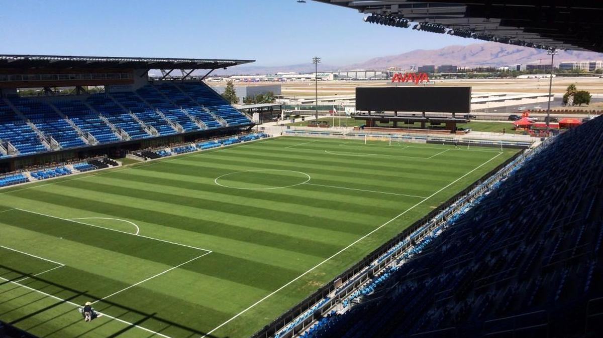 
Avaya Stadium in San Jose, an 18,000-seat soccer-specific stadium. The open end features North America’s largest outdoor bar, and the airport across the street.
