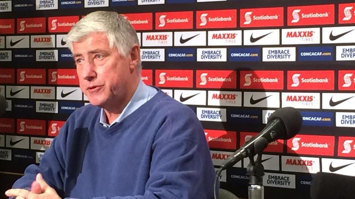 
Seattle Sounders coach Sigi Schmid talks with media after his team’s 3-0 win in CONCACAF Champions League on Wednesday in Seattle.
