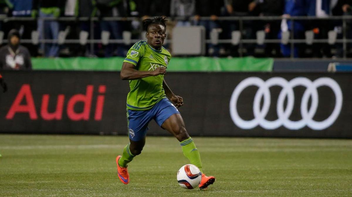 Obafemi Martins set a Sounders record with 17 goals in 2014 and led the team with 15 goals last season.