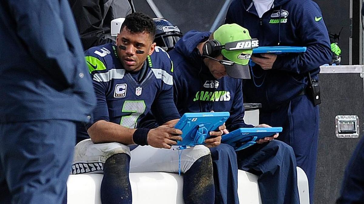 Seahawks quarterback Russell Wilson was 21 of 31 for 255 yards and three touchdowns in the second half Sunday, but it wasn’t enough for his team to overcome a 31-0 deficit.