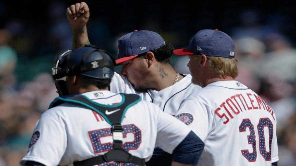 Seattle Mariners starting pitcher Felix Hernandez gave up five extra-base hits, four walks and two wild pitches Tuesday on a frustrating afternoon at Safeco Field. The Mariners have lost six in a row at home.