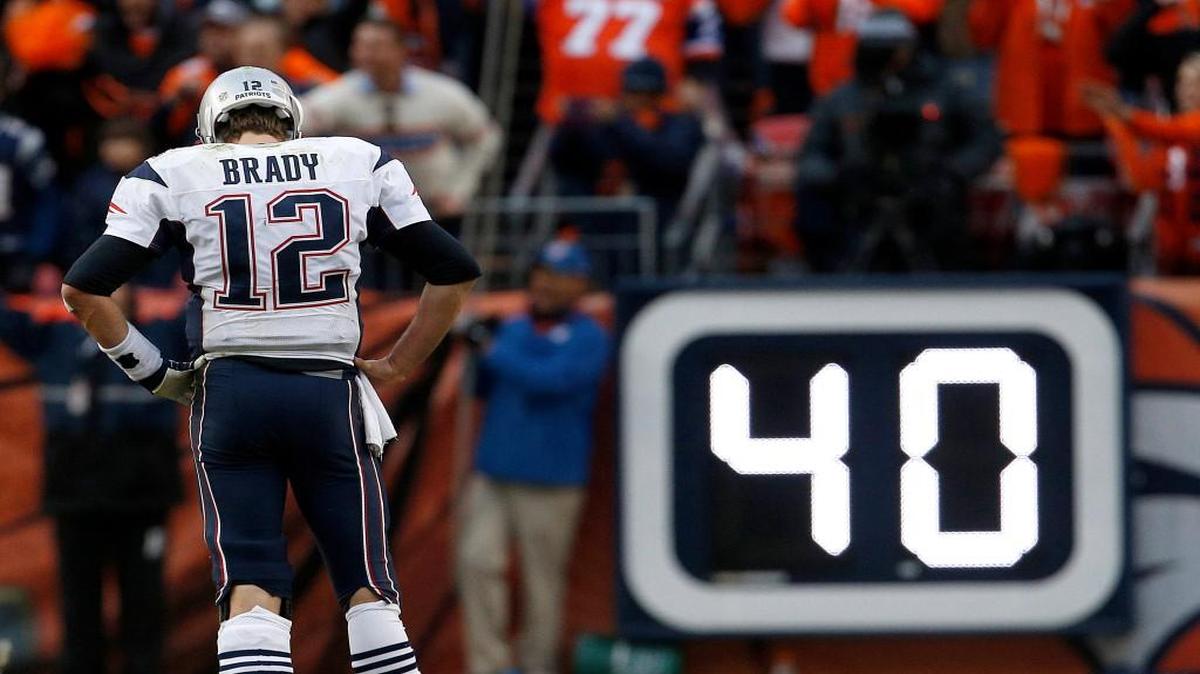 Patriots quarterback Tom Brady was 27 of 56 for 310 passing yards plus one TD and two interceptions Sunday.