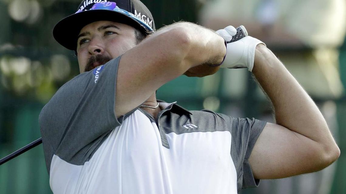 Andres Gonzales watches his tee shot on the 16th hole Thursday during the first round of the U.S. Open at Oakmont Country Club. Gonzales opened with a 6-over-par 76.